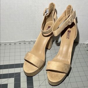 IDIFU Women's Tan  Sabrina platform heels